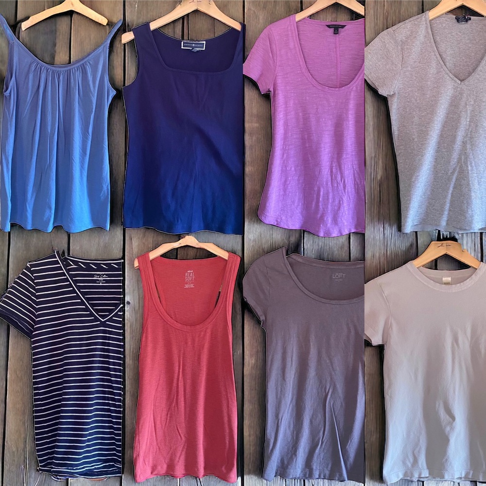 8 piece tank lot Loft Karen Scott J. Crew Gap Aerie Banana Republic  S